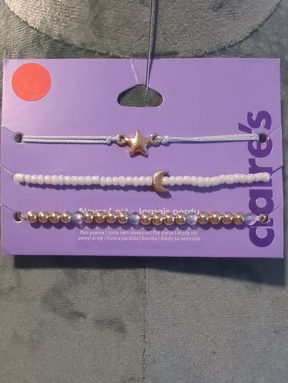 Claire's White and Gold Kids Bracelet Set with Star & Moon